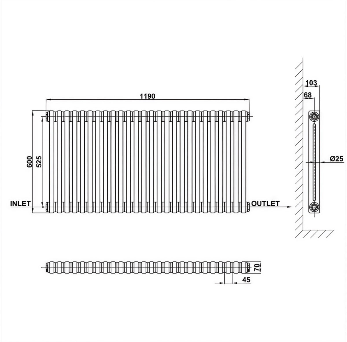 Traditional Horizontal Double Column Radiator